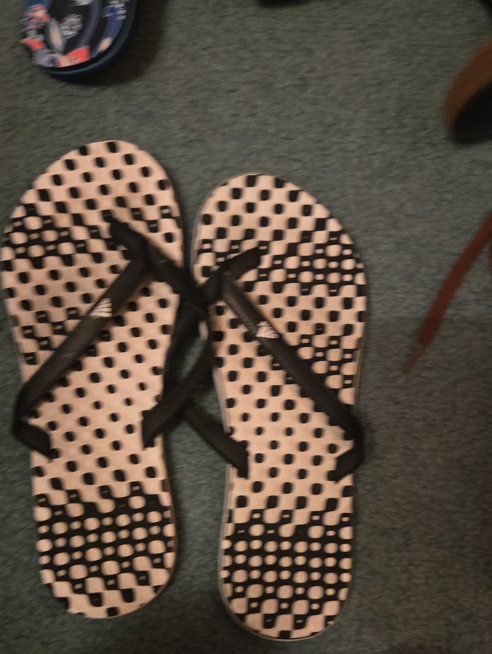 adidas Black & White Polka Dot Women's Flip Flop Sandals